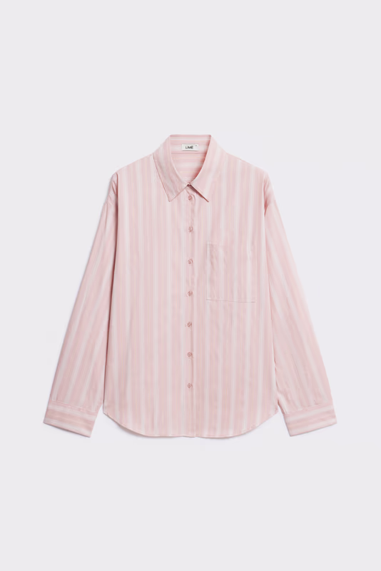 Рубашка в полоску с карманом LIME