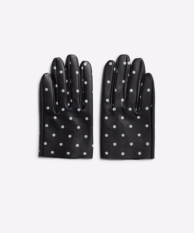 Укороченные перчатки в горошек USHATAVA