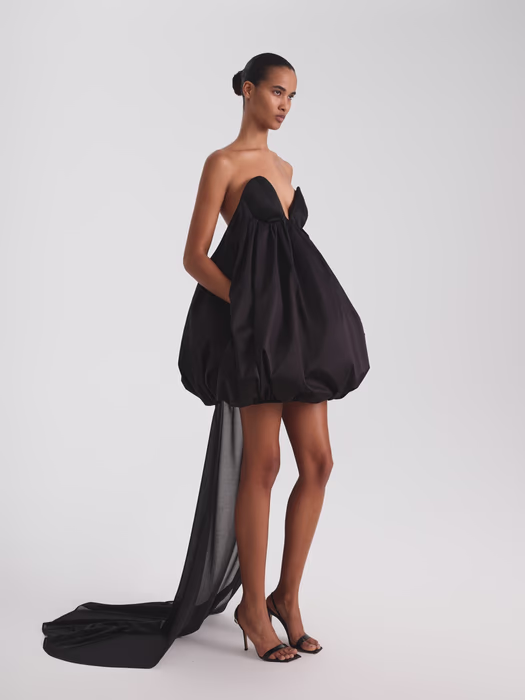 Платье-баллон мини со шлейфом NAMELAZZ