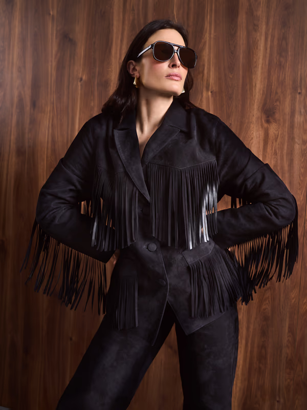Замшевый жакет с бахромой KAPSULA