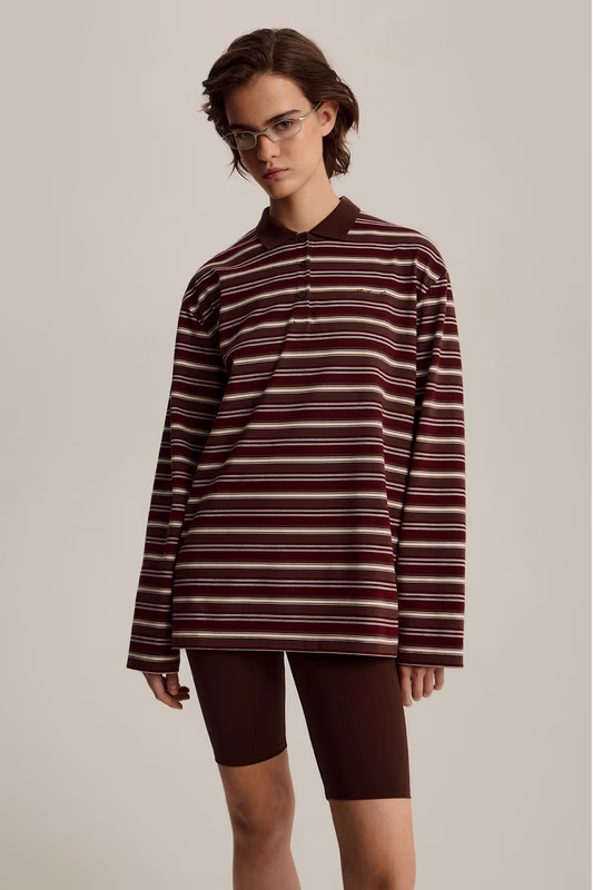 Поло с длинным рукавом в полоску 2MOOD