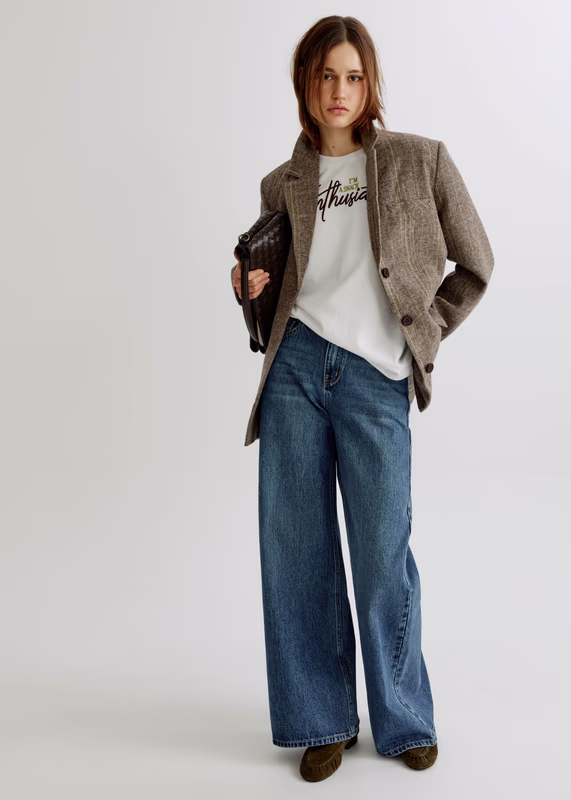 Однобортное клетчатое пальто SELA.