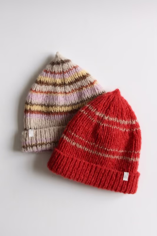 Полосатая шапка с высокой макушкой БАБУШКИНЫ СВЯЗИ