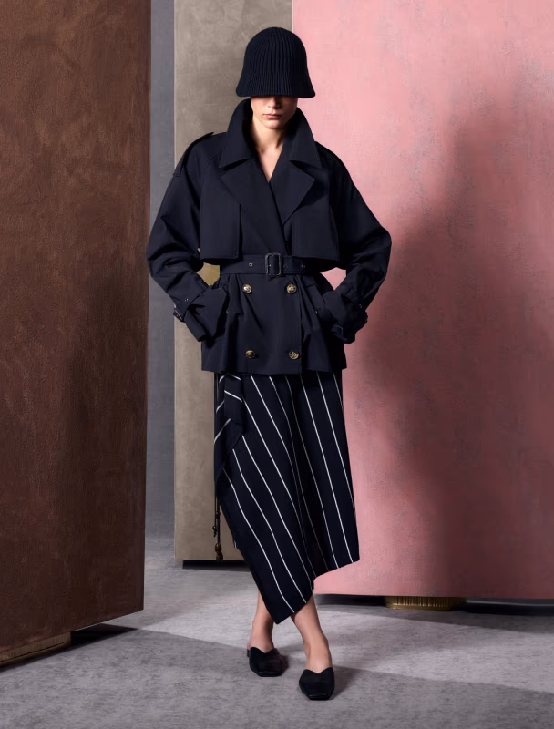 Укороченный двубортный тренч IDOL