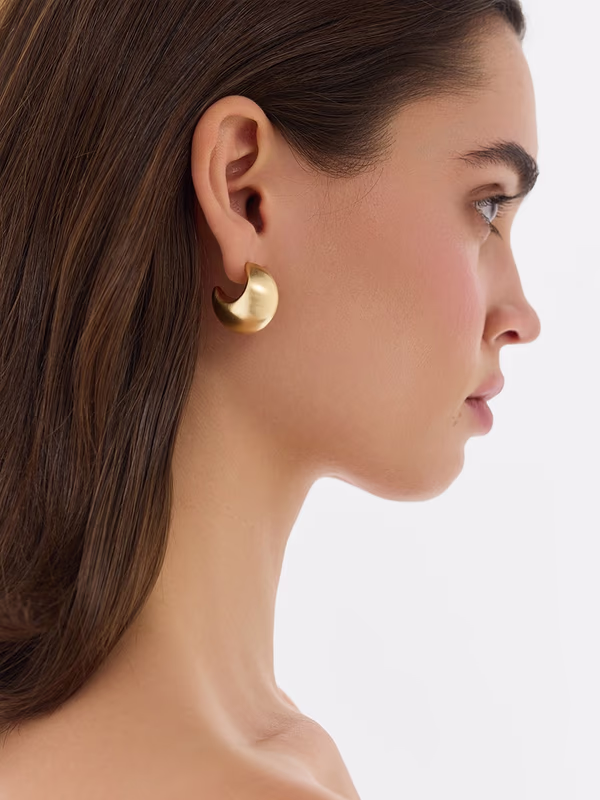 Объемные серьги-полукольца LOVE REPUBLIC