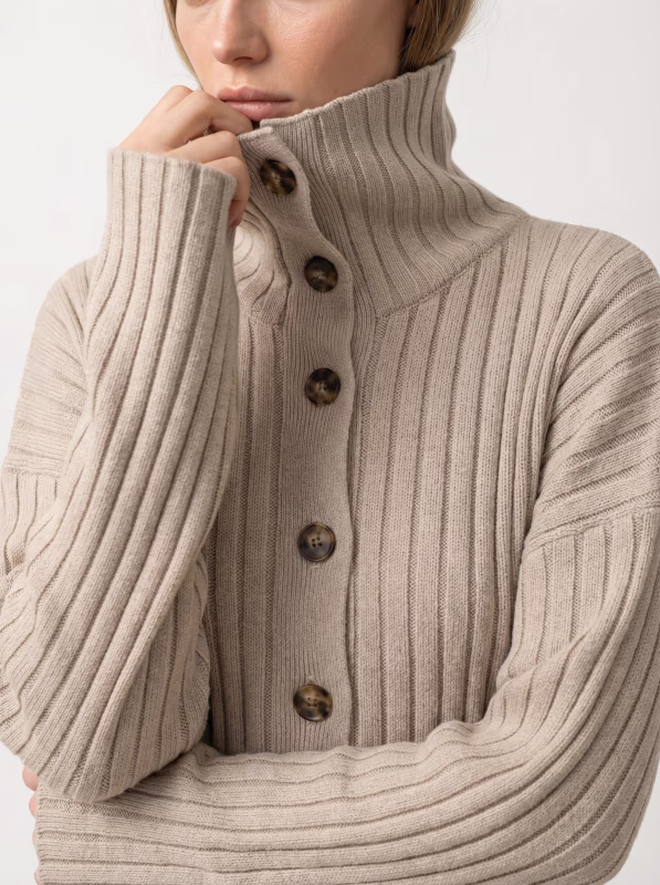 Кардиган в рубчик с высоким воротником NEXTDORE