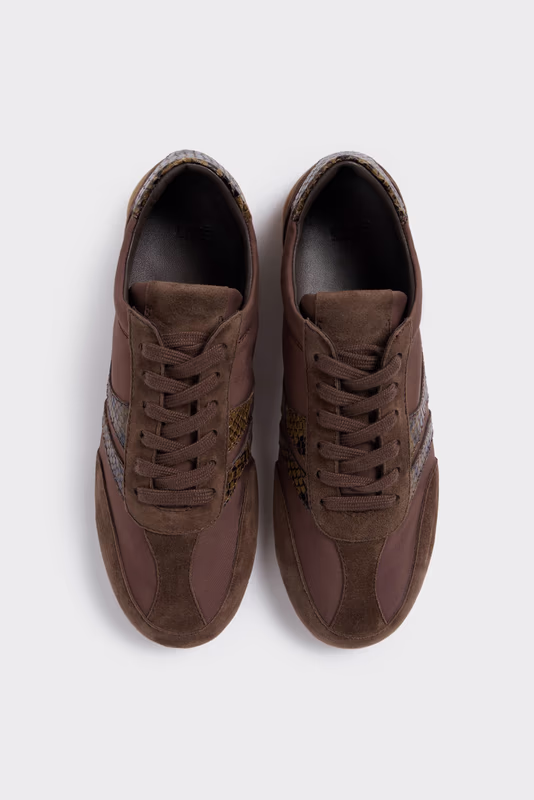 Кеды с полосками под кожу змеи LIME