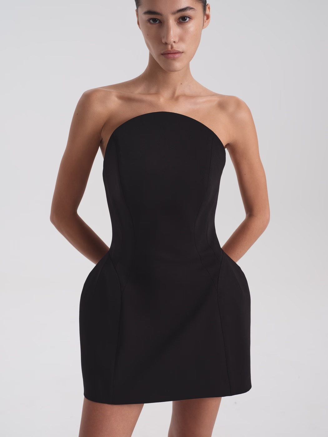 Корсетное платье мини с закругленным верхом NAMELAZZ