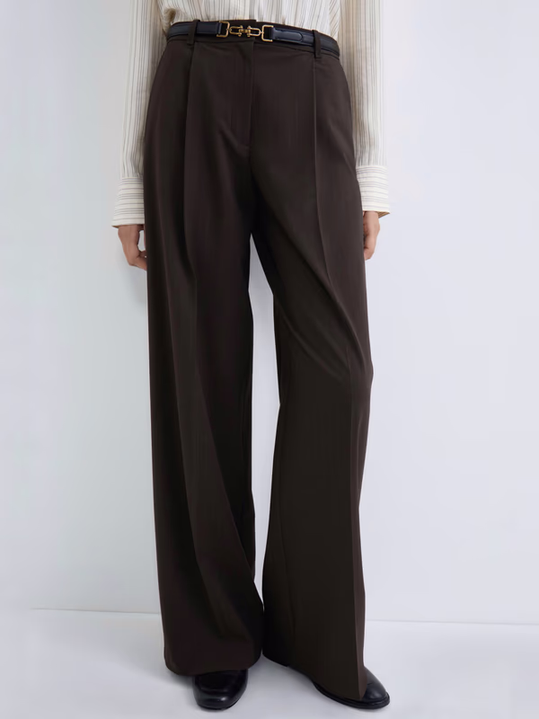 Брюки прямого кроя со складками LIME