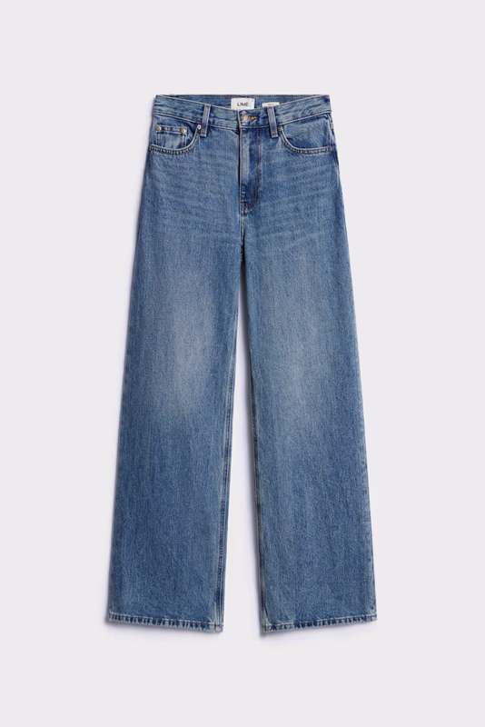 Широкие джинсы с высокой посадкой LIME