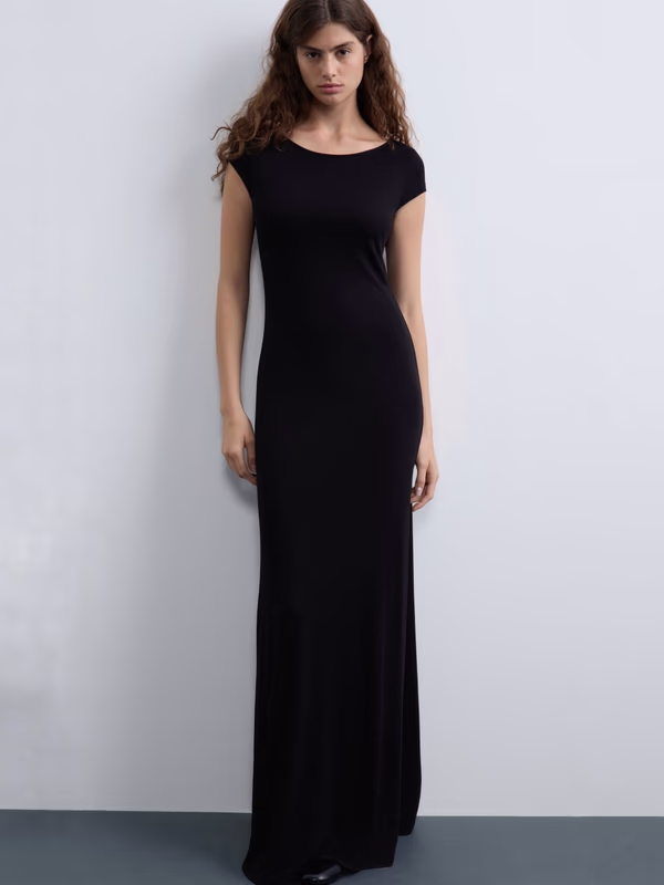 Макси-платье из вискозы интерлок LIME