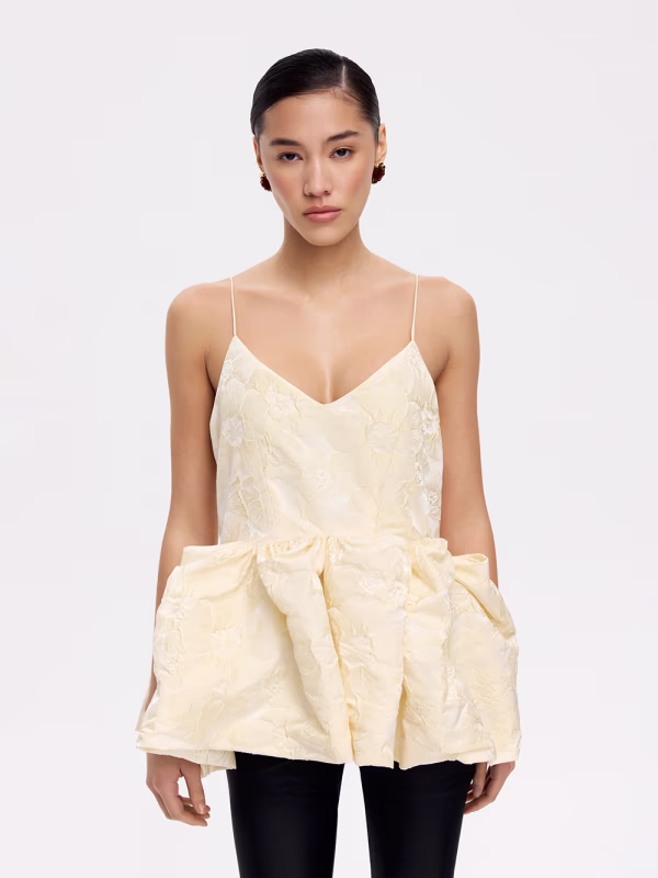 Топ из тафты с баской TRUE RED